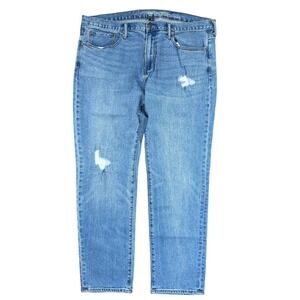 Gap Slim Stretch Mens Jeans‎ Size 40x32 Light Wash Distressed Denim